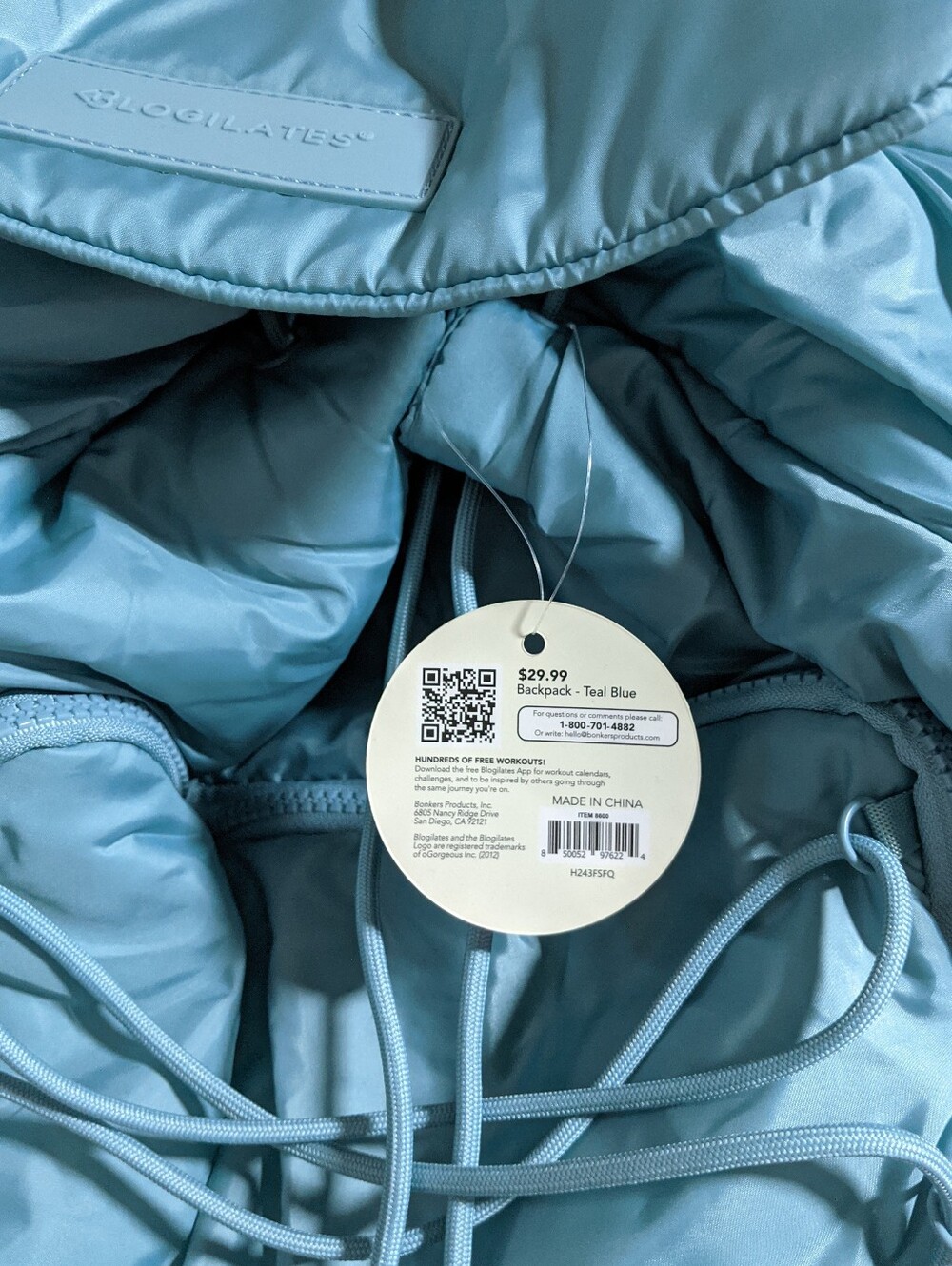 Blogilates Light Blue Backpack - Picture 2 of 3